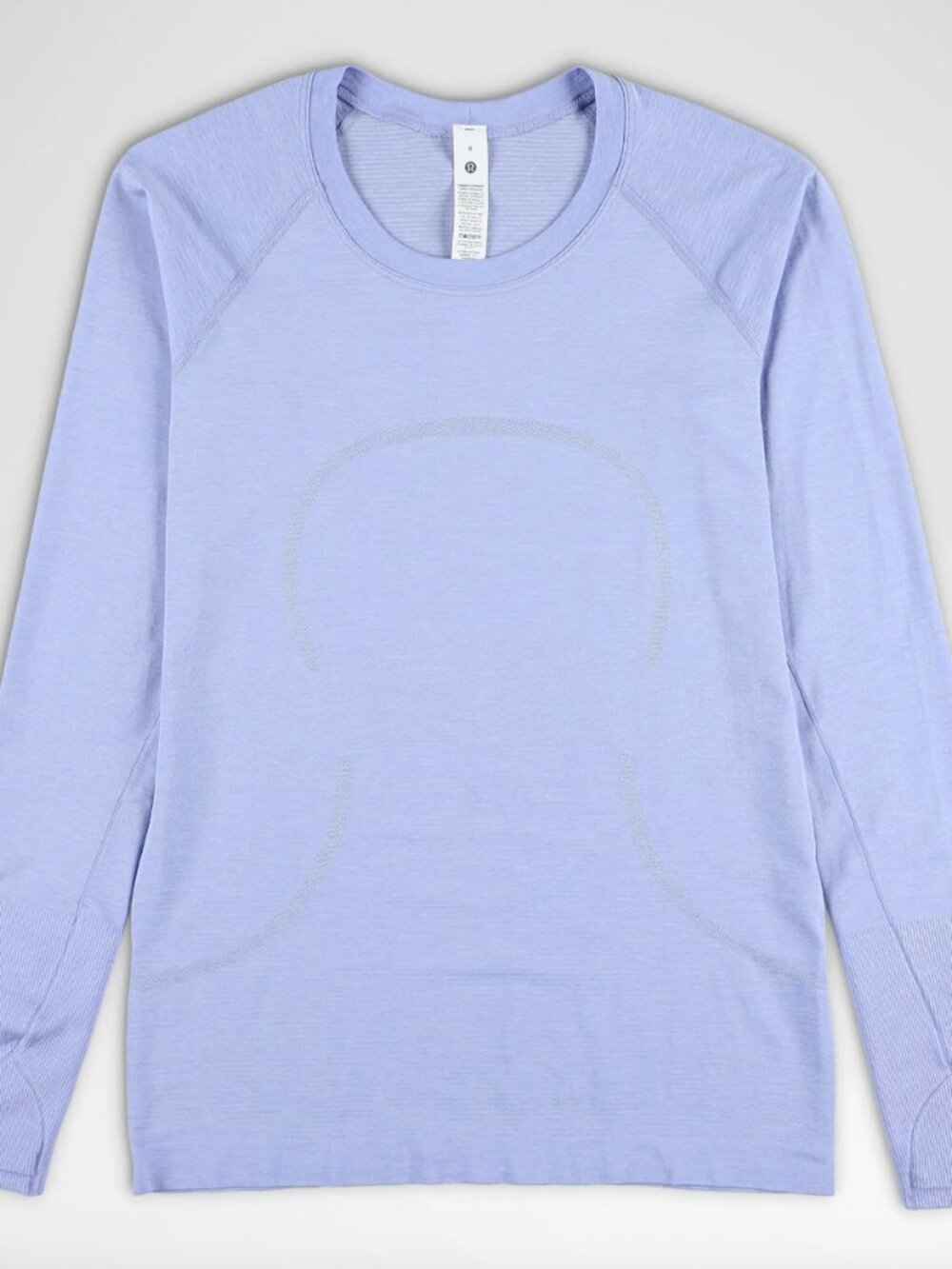 Lululemon Swiftly Tech Long Sleeve 2.0 Hip Length Serene Blue/Lilac Size 14 New